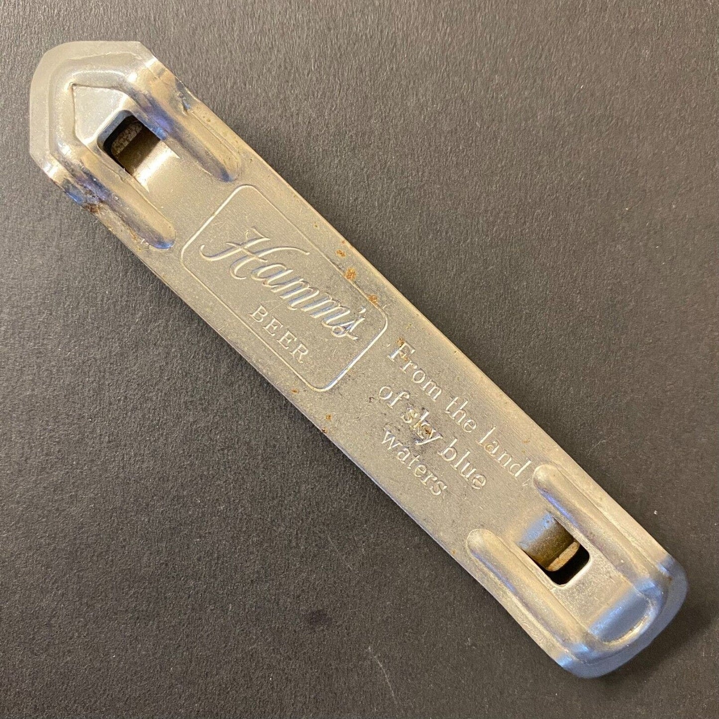Hamm's Beer "From the land of Sky Blue Waters" Vintage Steel Can Bottle Opener