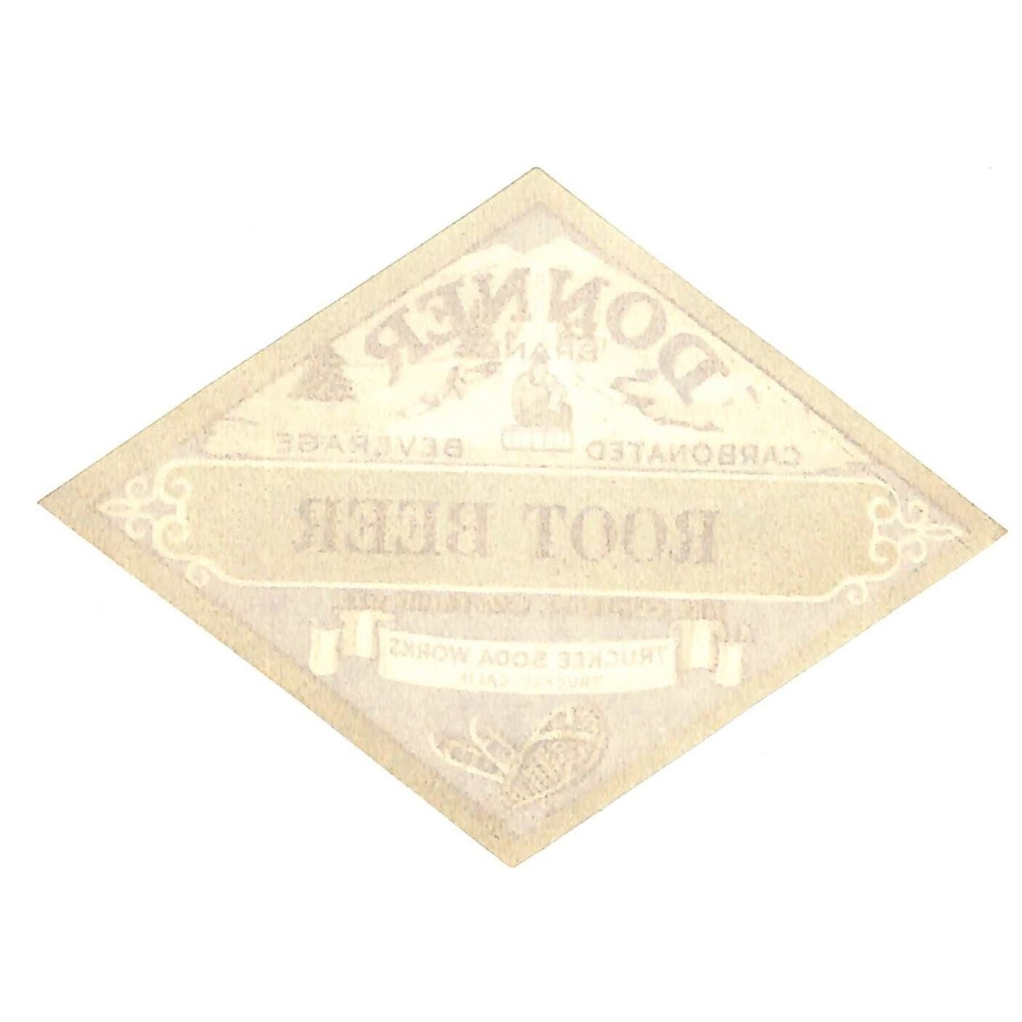 Donner Brand Root Beer Truckee Soda Works Paper Label c1920's-30's VGC
