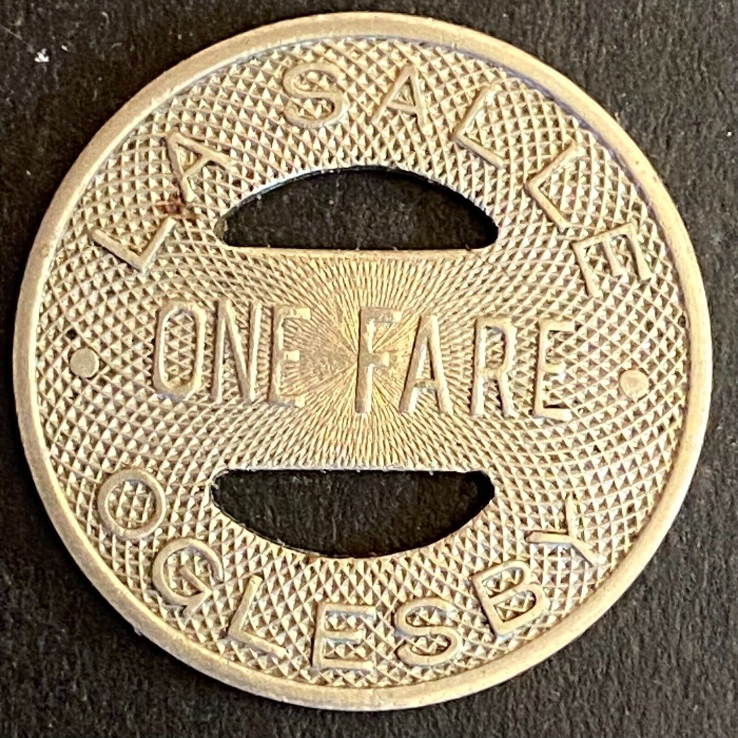 La Salle Oglesby Illinois One Fare Transit Token 23mm (#1)
