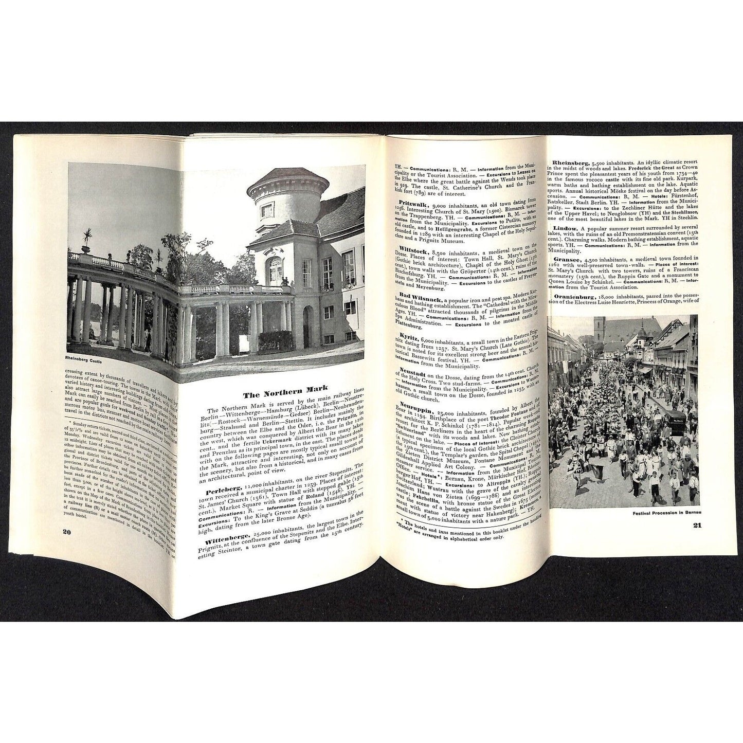 1930's Germany Berlin, Potsdam Travel Brochure 32pp w/ 15" x 17" FO Map