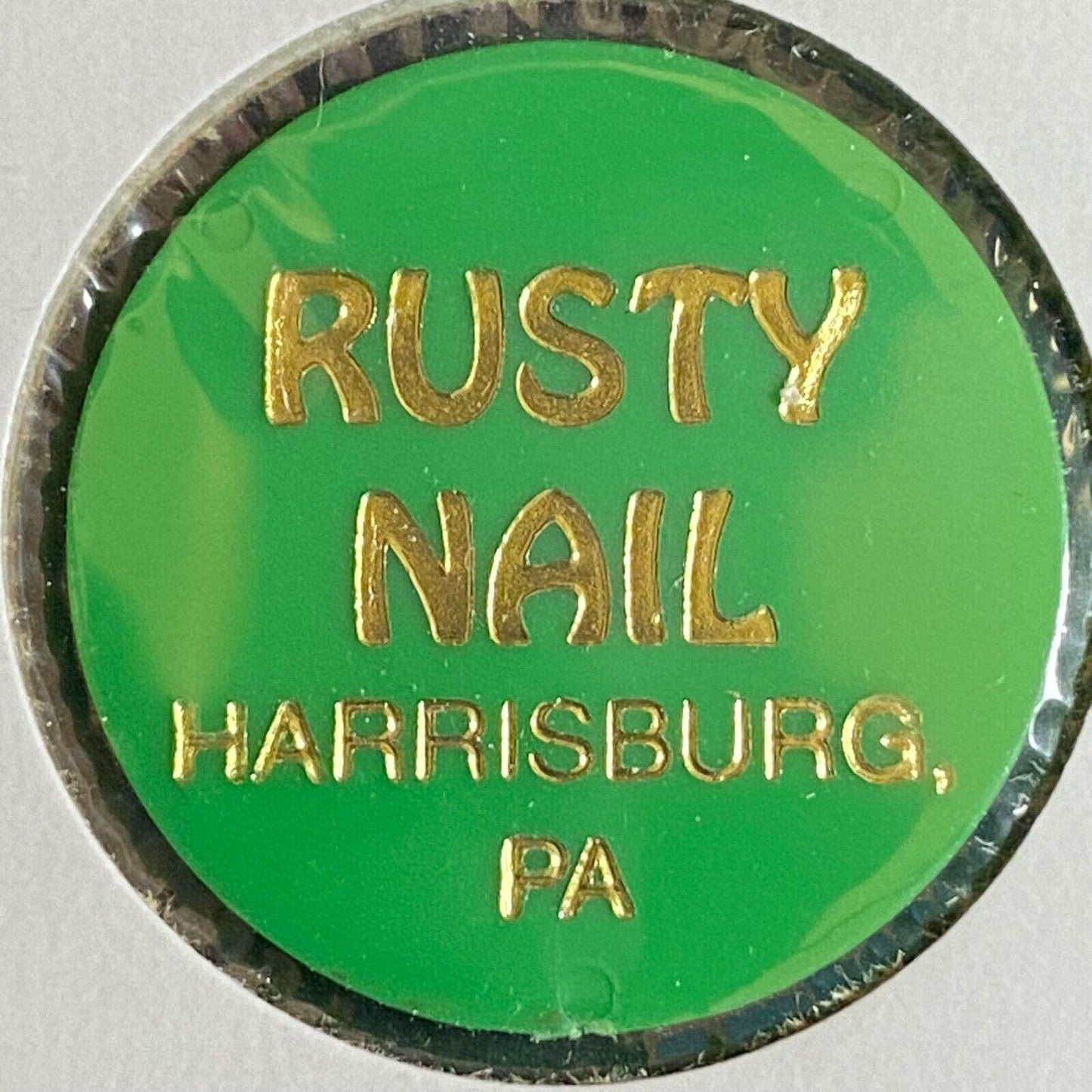 Harrisburg, PA "Rusty Nail" Plastic "Good for One Drink" Green Token