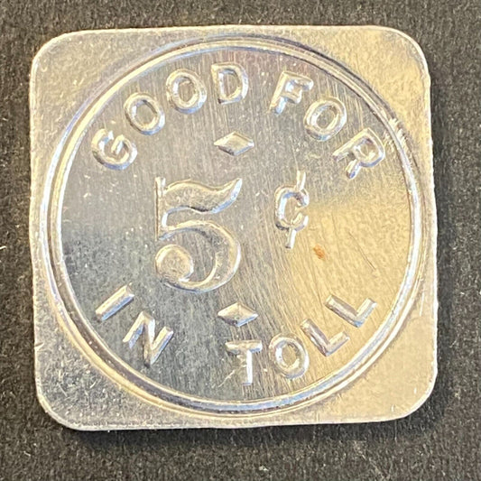 Burt County Decatur Onawa Bridge Comm. G/F 5c in Toll Token Alum 22mm - UNC VGC