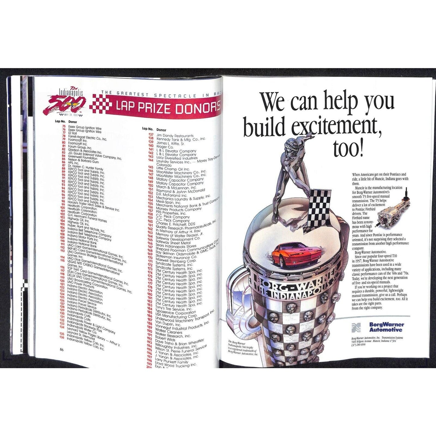 1989 Indianapolis 500 Program Racing VGC 190pp 1lb 6oz