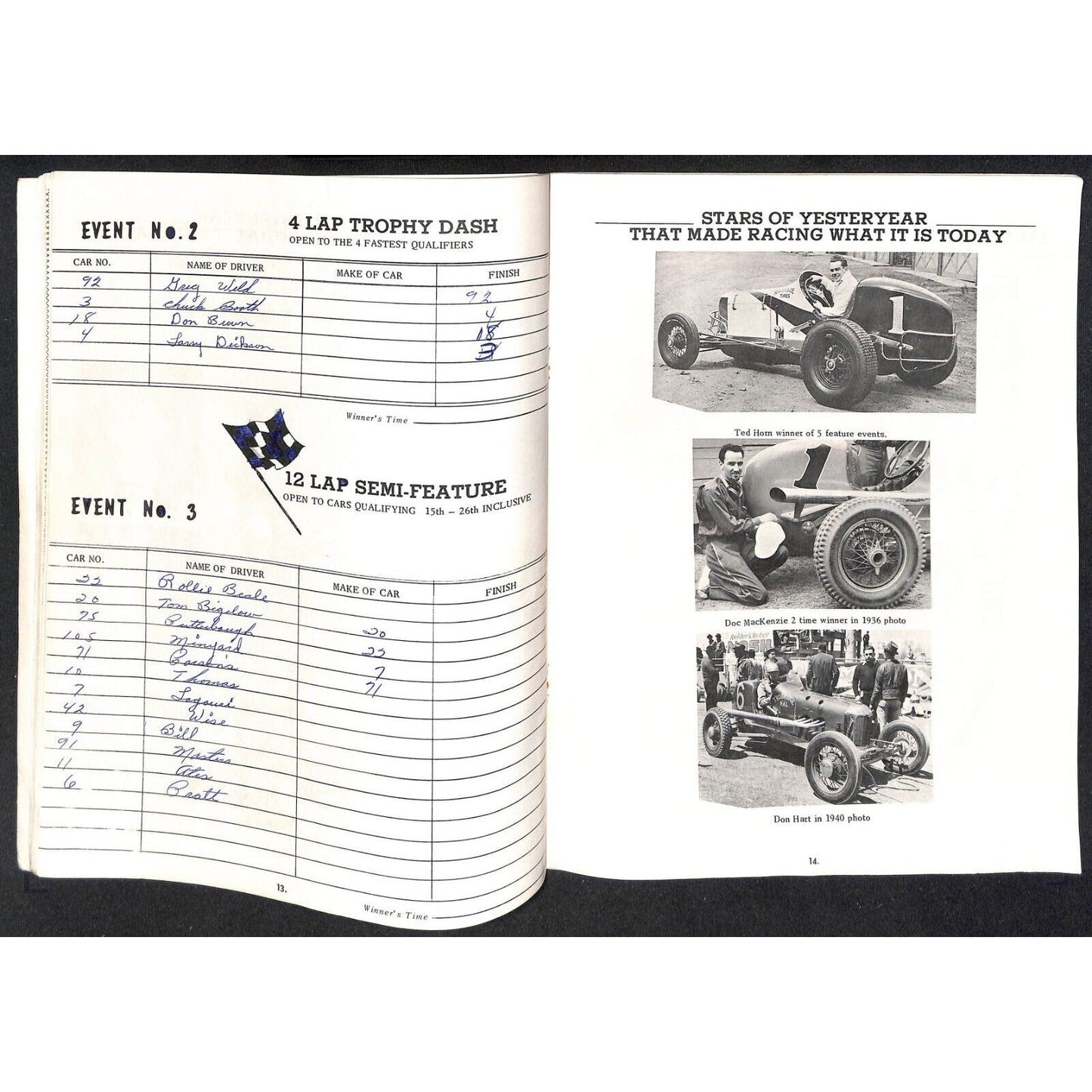 Reading Fairgrounds 1968 USAC Auto Races Program Sprint Car 100th 28pp*