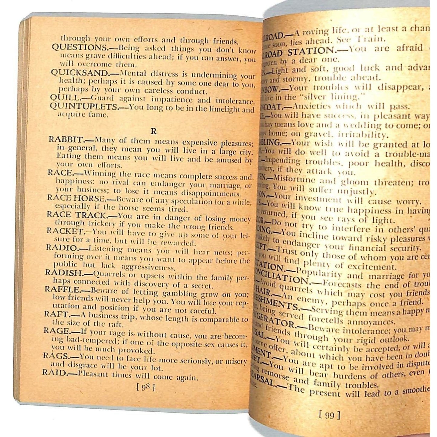 "The Master Dream Book" Dictionary for Dreams SC 3 1/2" x 5 1/4" 128pp c1945