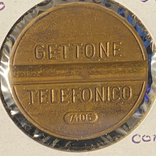 Gettone Telefonico Public Telephone Token 1971 Italy Bronze 24.5mm 7.2g #7106 VG