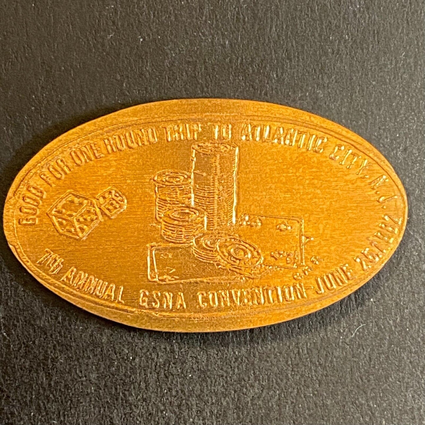 Elongated Penny 7th Annual GSNA Convention 1982 Atlantic City VGC Scarce