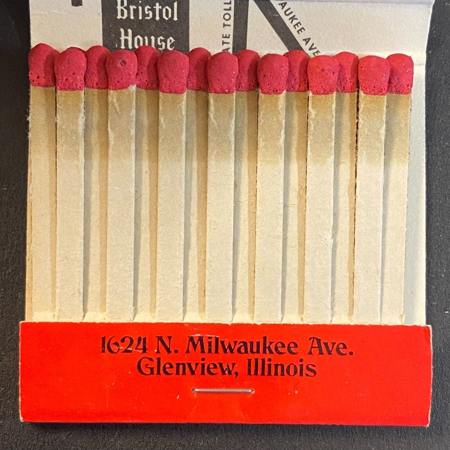 Bristol House Restaurant Glenview c1973-80's Full Matchbook Scarce