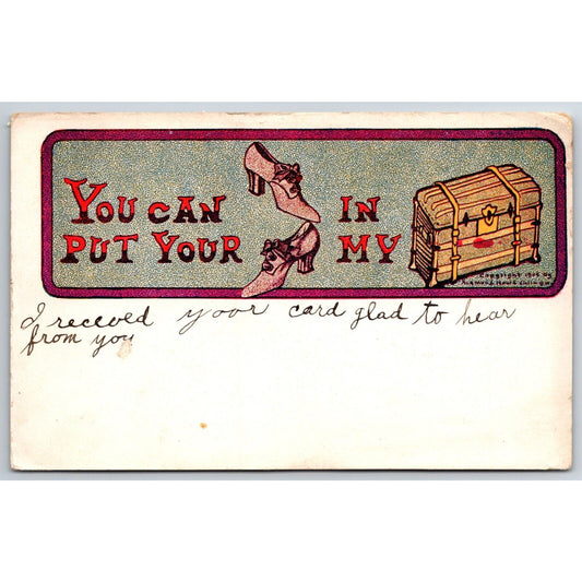 Funny Comic Cartoon Postcard "You Can Put Your Shoes in My Truck" NP c1906