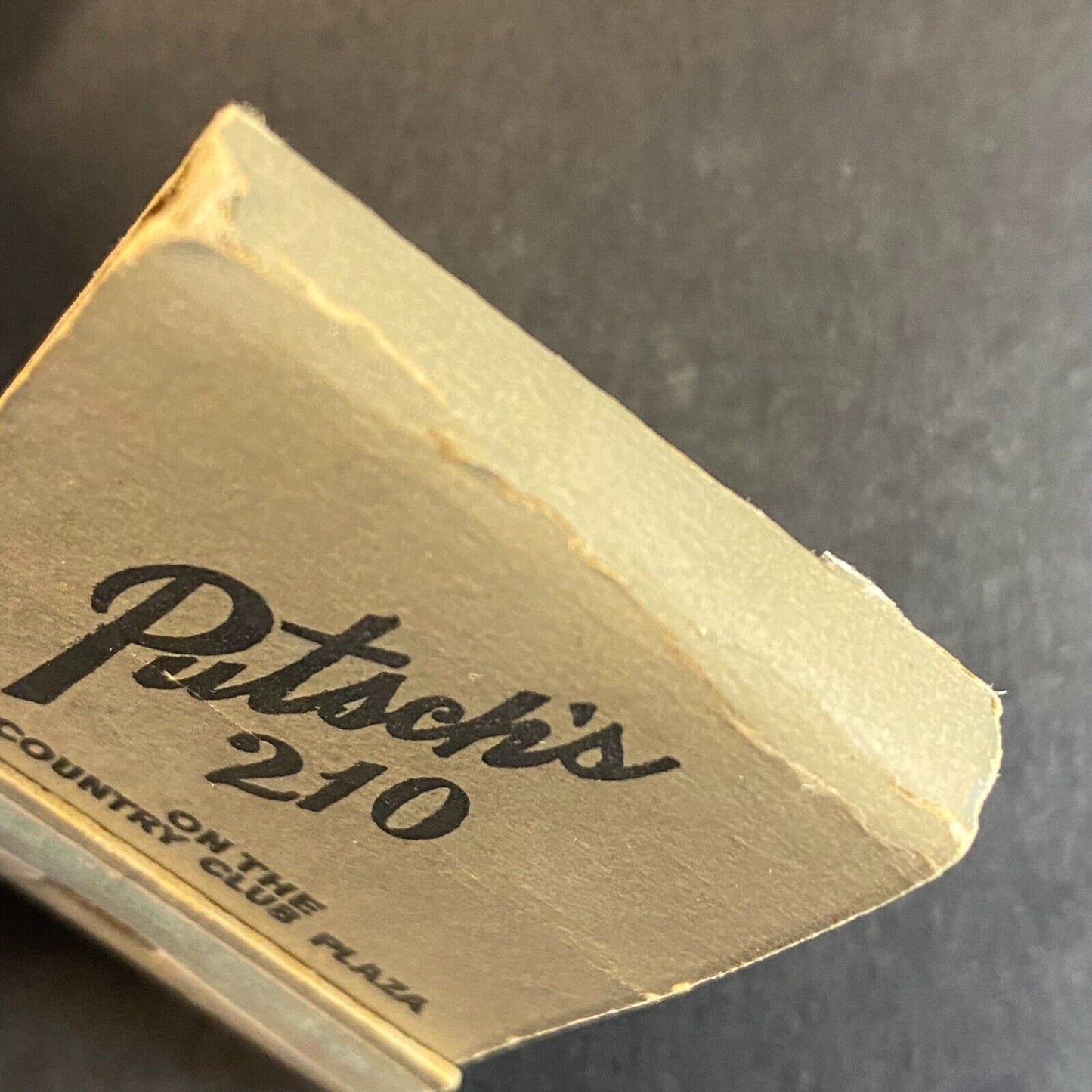 Putsch's 210 Restaurant Kansas City, MO Half Full Matchbook c1947-50's Scarce
