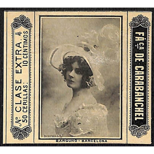 Amélie Diéterle ? Stage Actress Barcelona c1920's Matchbox Label VGC