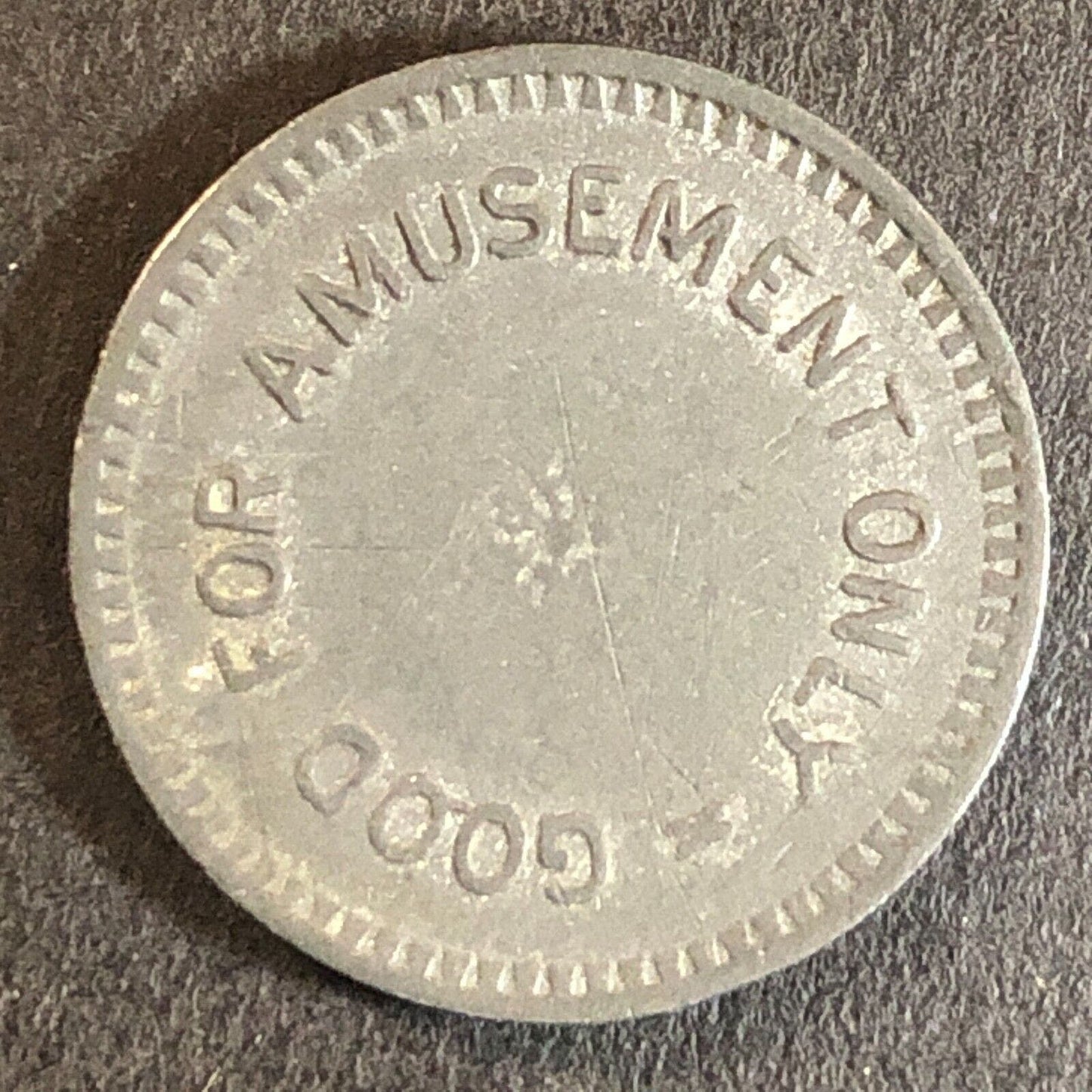 Vintage "Good for Amusement Only" Game Token w/ 8-Point Star 21mm