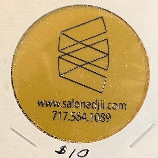 Harrisburg, PA Salon Edjii c2013 Plastic "$10 Referral Bonus" Token