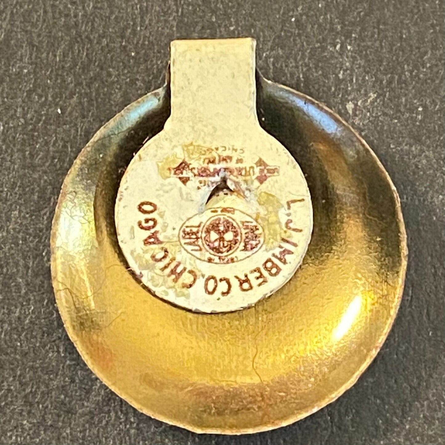 Jewish National Fund J.N.F Steel Fold Over Pin 5/8" Vintage Scarce