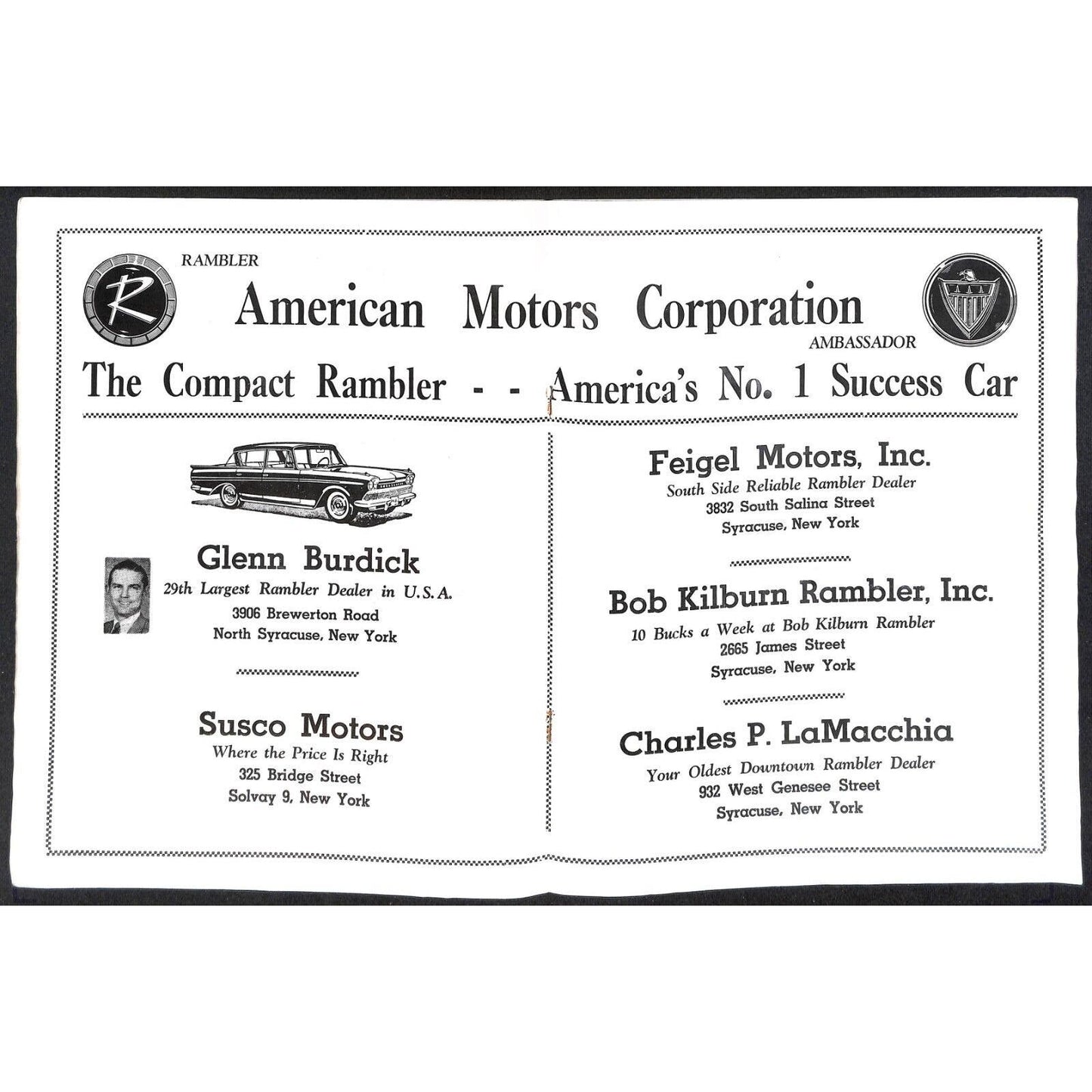 New York State Fair Auto Racing Program Stock Car Sept. 1961 24pp Scarce