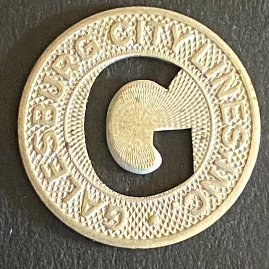 Galesburg City Lines G/F One Fare Token 16mm VGC Scarce