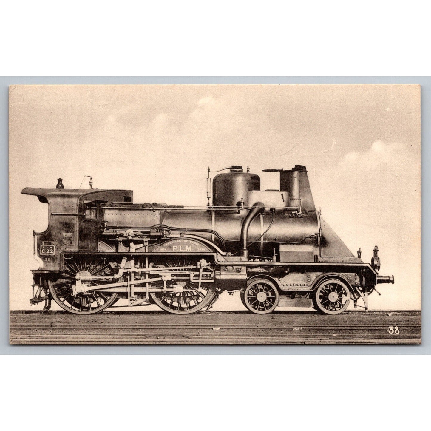 French Railroad RPPC* Postcard Machine C 22 Series C 21 - C 60 c1900 H.M.P.