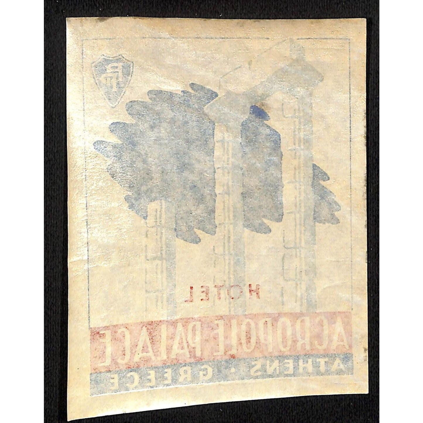 Hotel Acropole Palace Athens Greece c1955-60's Luggage Label Scarce