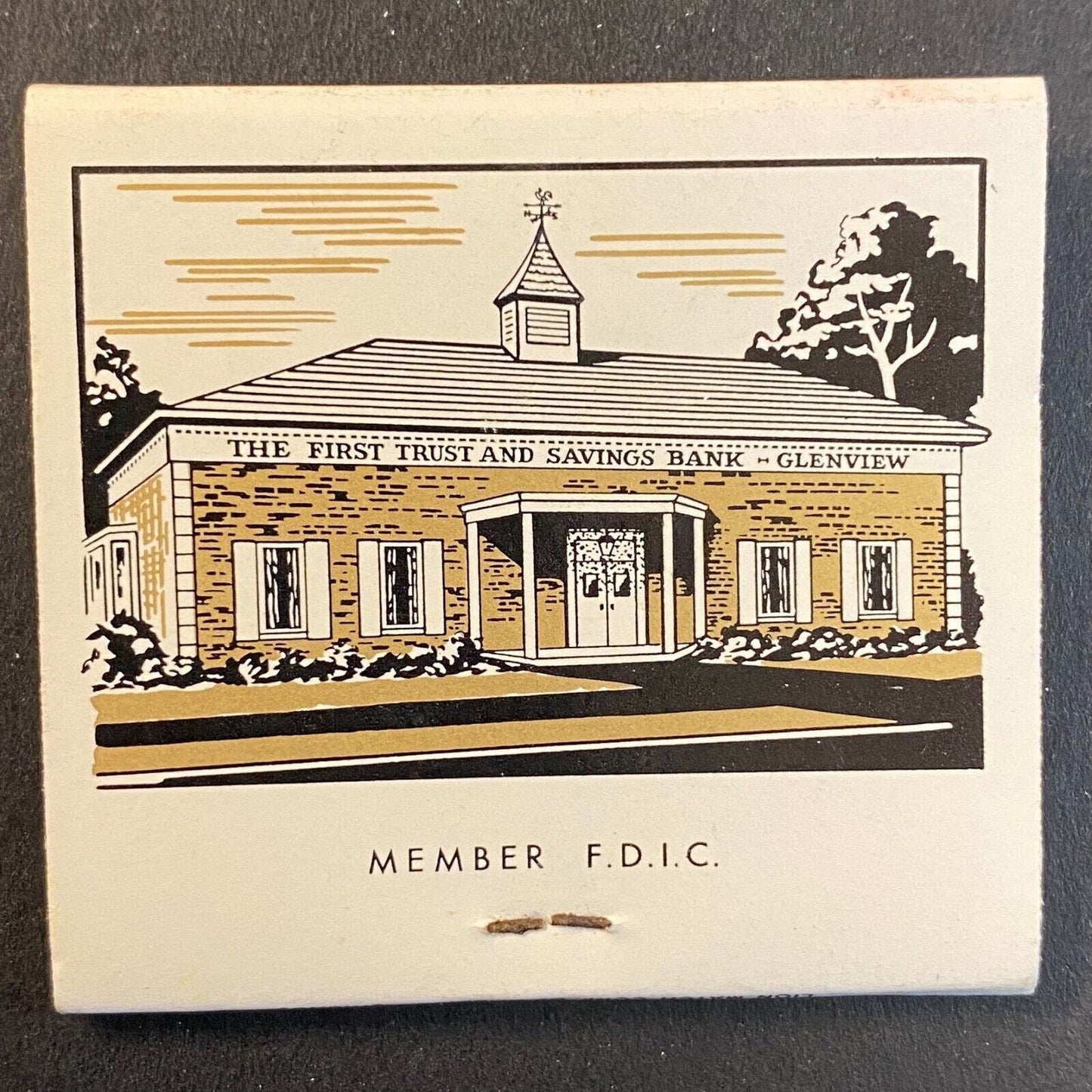 First Trust and Savings Bank Glenview, IL c1960's-1973 Full Matchbook VGC