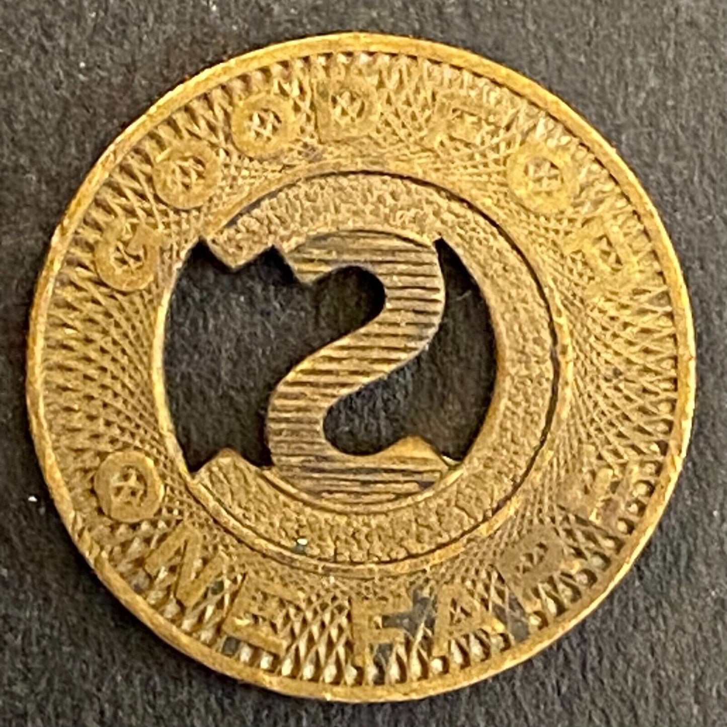 Colorado Springs Transit Co. G/F One Fare Transit Token 16mm (#3)