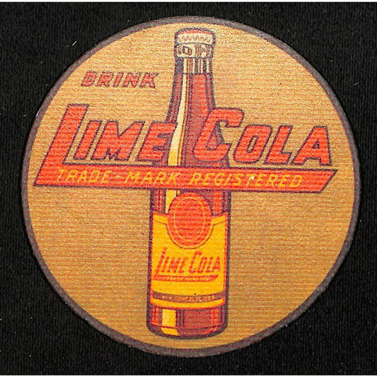 Lime Cola Beverage Coaster 4" w/ Cork Bottom VGC - Modern / Reproduction