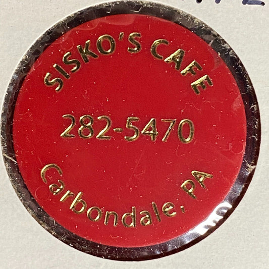 Carbondale, PA Sisko's Cafe Plastic Token G/F One Shot