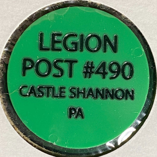 Castle Shannon, PA American Legion Post 490 Plastic Drink Token G/F Draft / Pop
