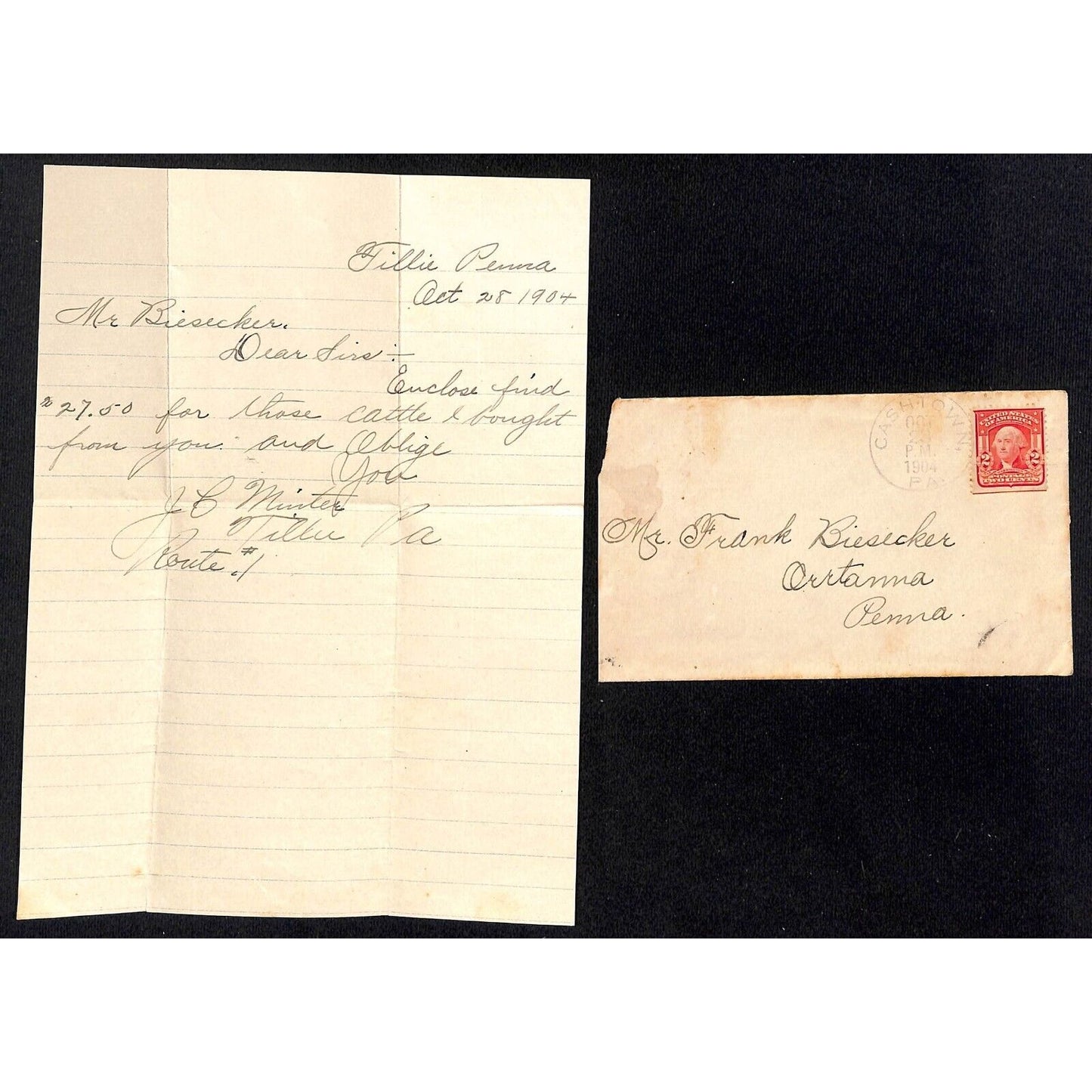 8 1902-03 Mostly "Biesecker / Orrtanna PA" ALS / Correspondence / Letters Covers