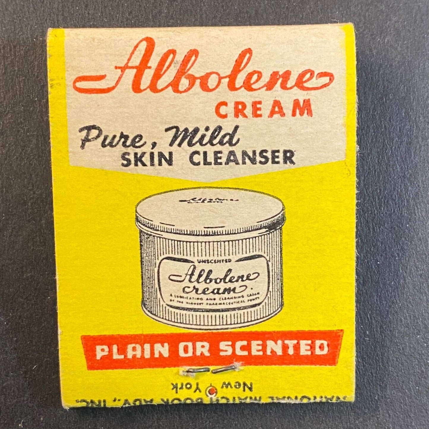 Yodora Cream Deodorant Albolene Cream McKesson Full Matchbook c1942-