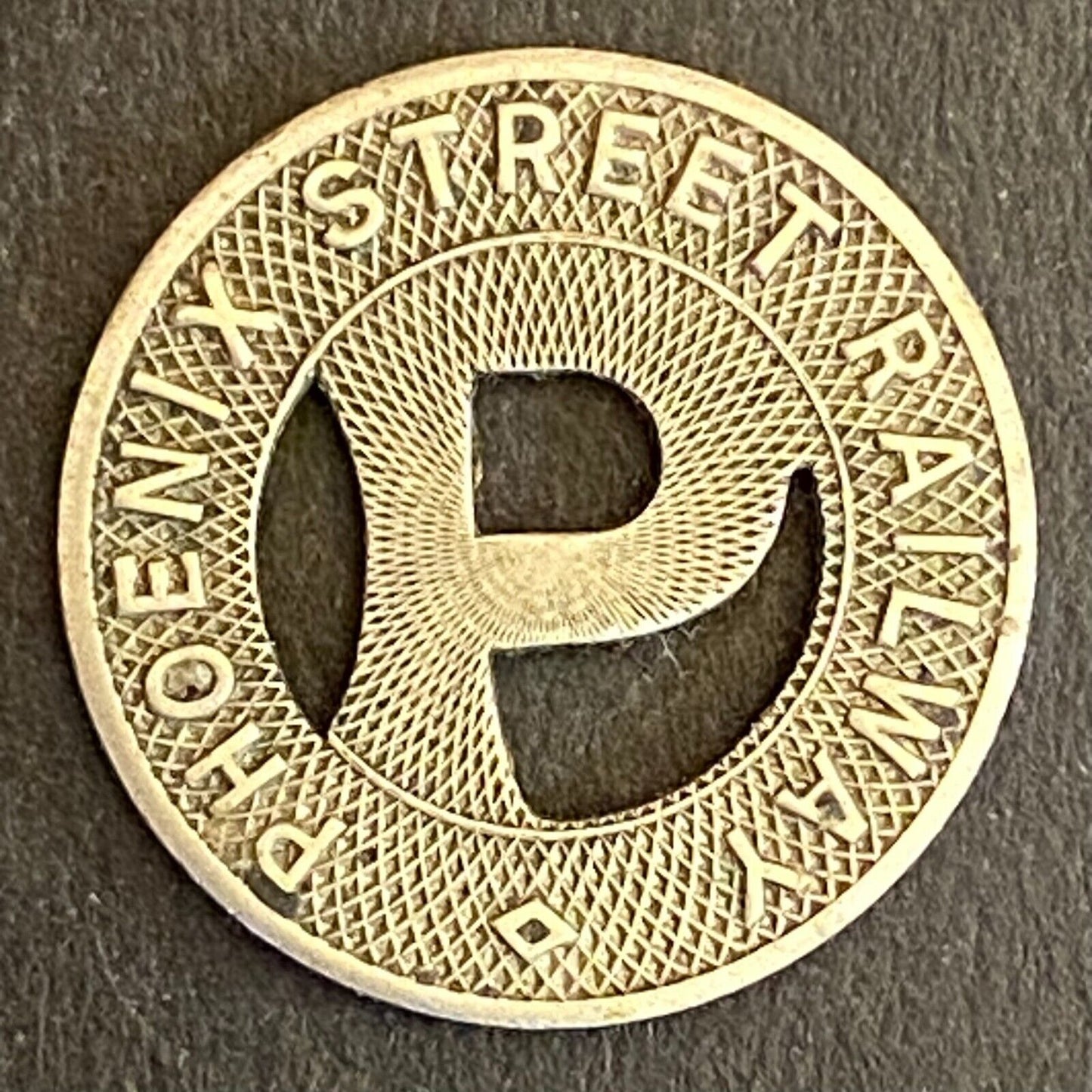 Phoenix Street Railway G/F One Fare Transit Token 16mm Scarce