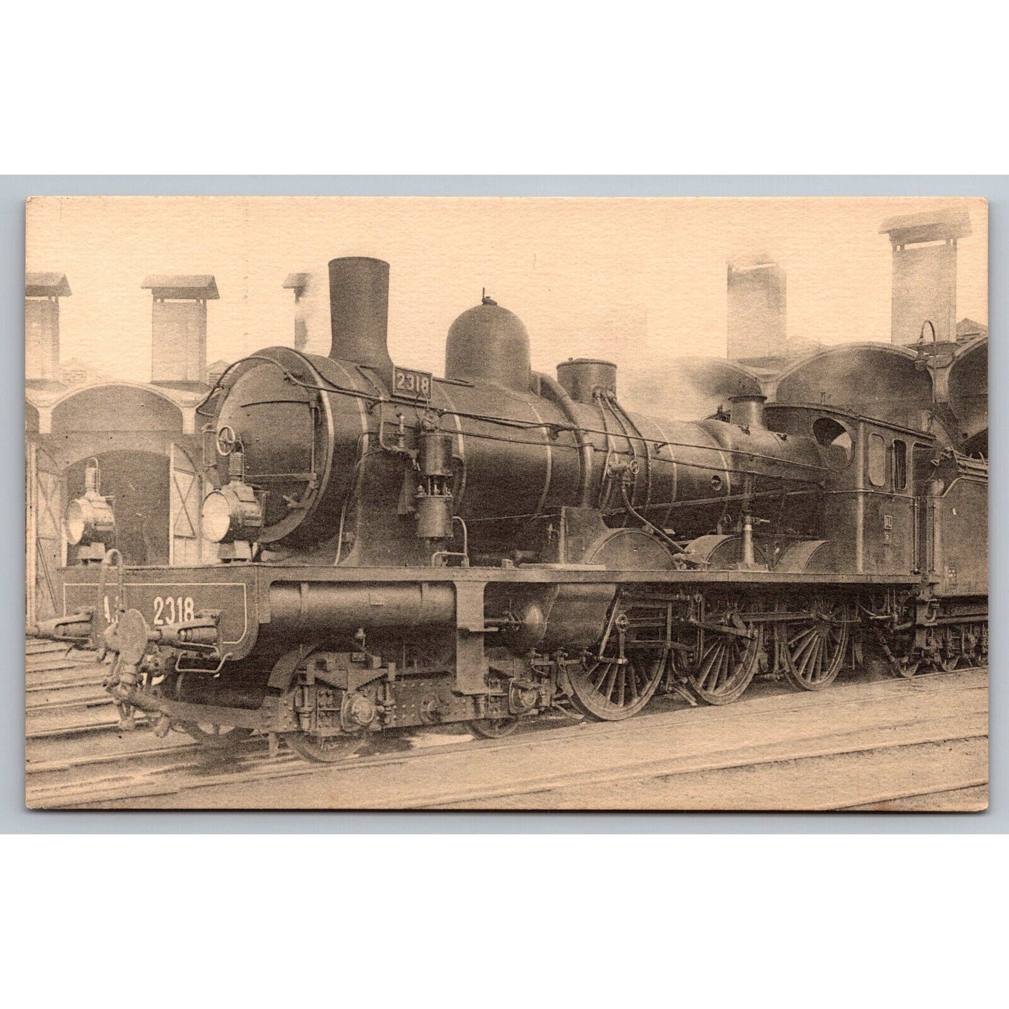 French Railroad RPPC* Postcard Machine 2318 Series P7 2301-2330 c1900 H.M.P.
