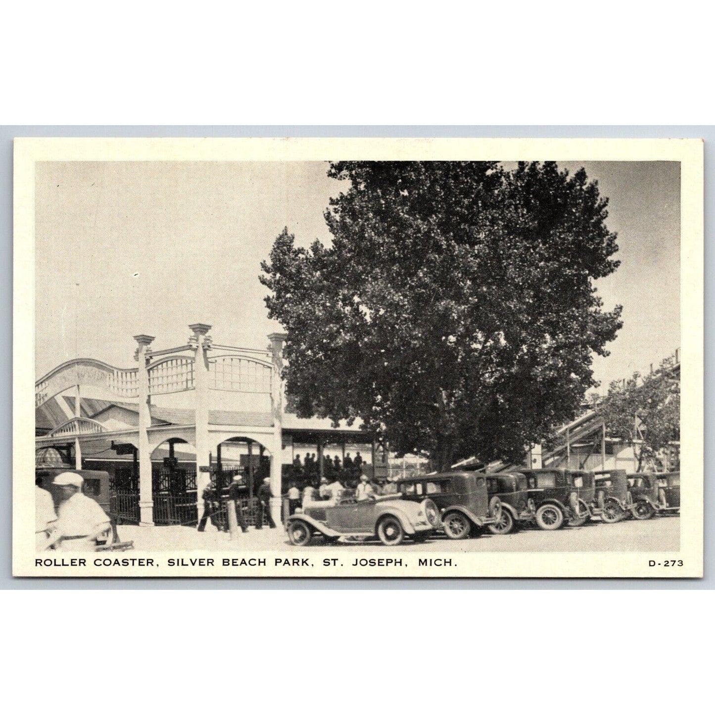 Roller Coaster Silver Beach Park St. Joseph MI Postcard VGC RPPC* Scarce c1920's