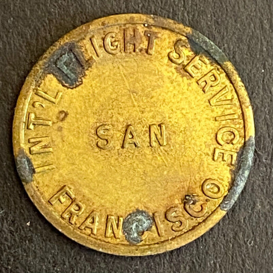 Int'l Flight Service San Francisco G/F 25c in Trade Token 16mm