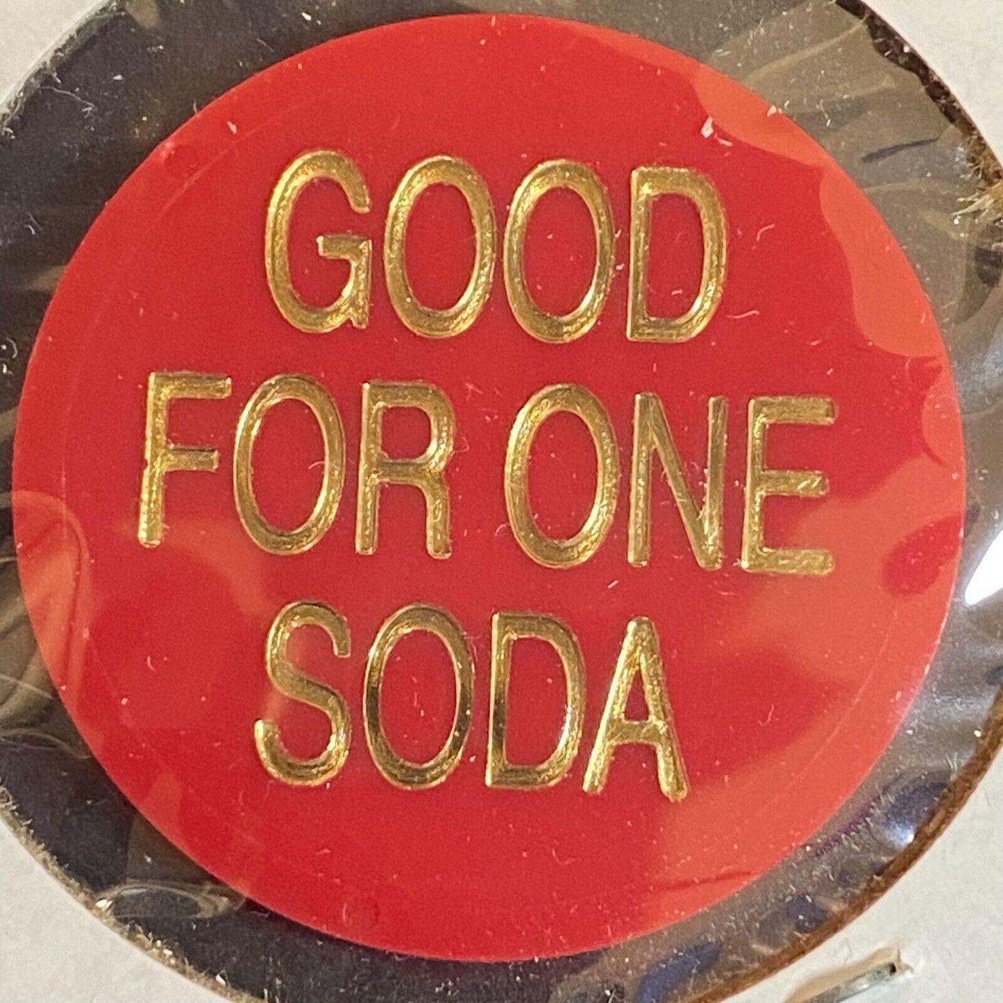 Hanover, PA F.O.E. 1406 c1970's-80's Plastic "Good For One Soda" Token Red