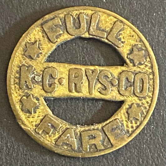 K.C. RYS. Co. (Kansas City) Full Fare Transit Token 16mm