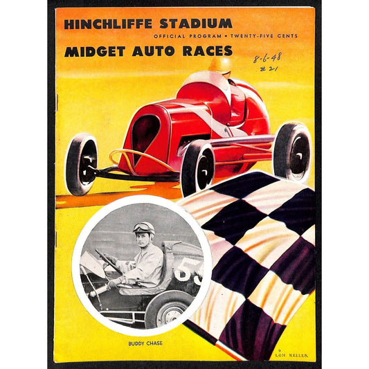 Hinchliffe Stadium Midget Auto Races 8/6 1948 Program Buddy Chase 8p VGC Scarce