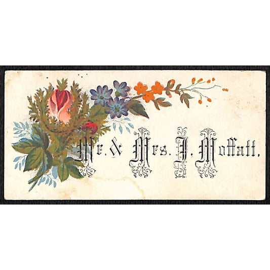 "Mr. & Mrs. J. Moffatt" Victorian Calling Greeting Card - Floral Rose