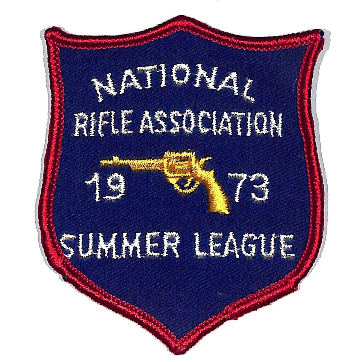 NRA Summer League 1973 Vintage Embroidered Patch 3 1/2" Pistol NOS VGC