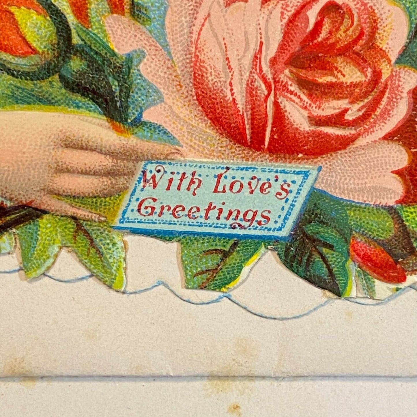 "Moaud E. Richard" Victorian Die Cut Envelope Name Card Greeting "With Love's.."