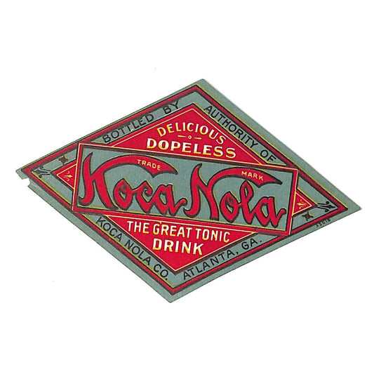 Koca Nola Tonic Drink Label "Dopeless" Atlanta, GA c1906-1910 Scarce VGC