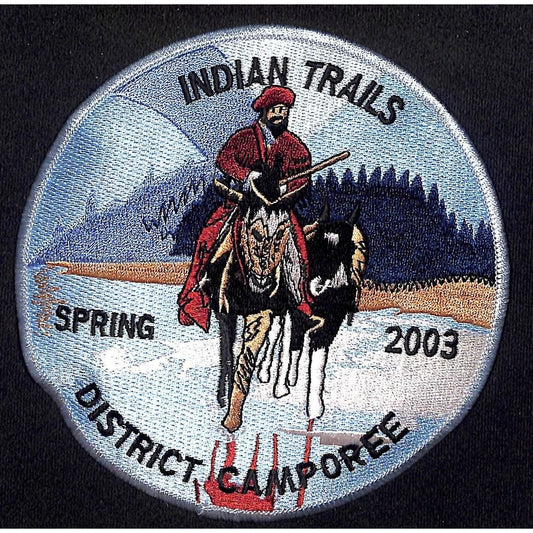 Boy Scouts BSA 2003 Large 5 1/4" Indian Trails Spring Camporee Patch Scarce