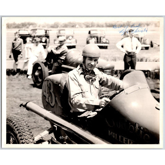 Lyle Christie Miller in Car #43 Auto Racing c1937-40's 8"x10" Signed Photo