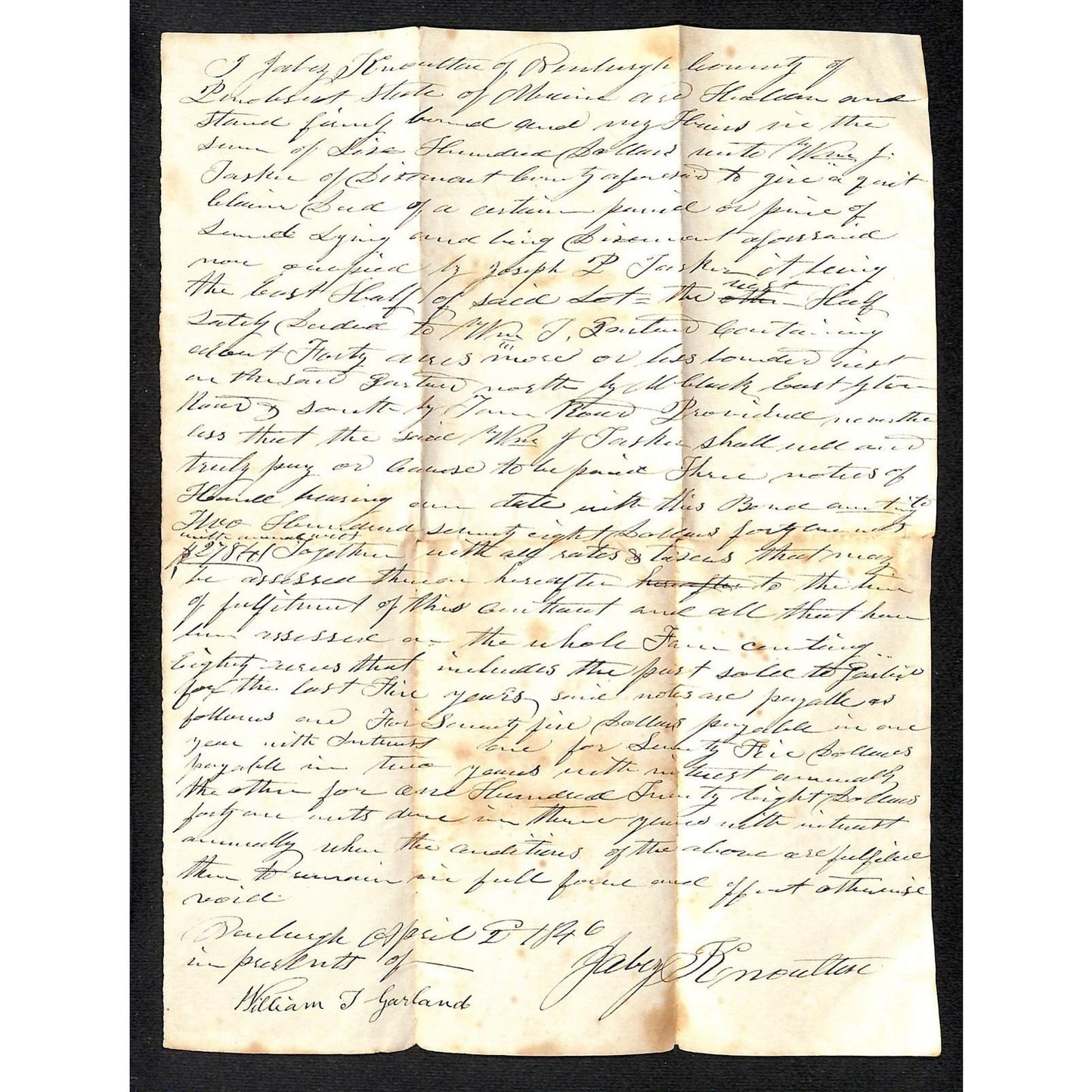 1846 Jabez Knowlton* Newburgh, ME - Will Document?