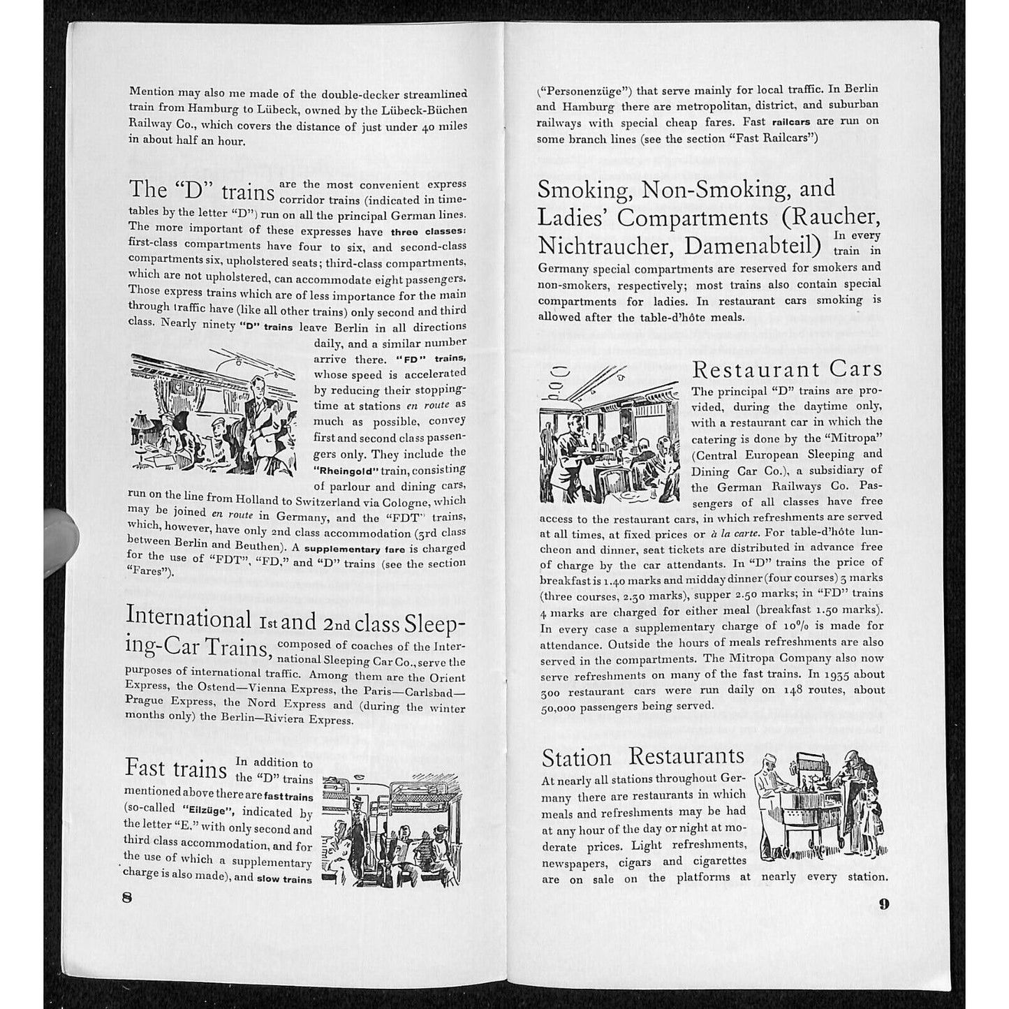 1937 "Travel in Germany" Travel Brochure 51pp w/ 16 3/4" x 19 1/2" FO Map
