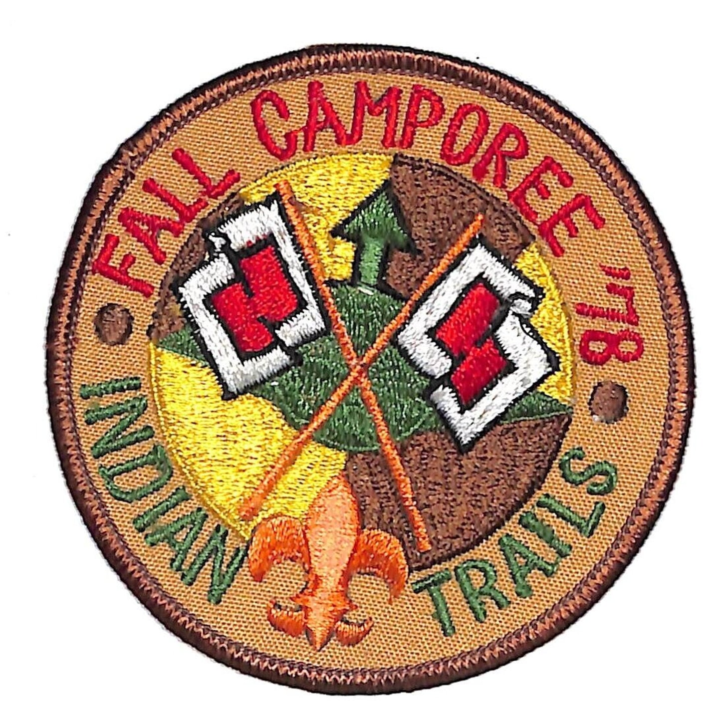 Boy Scouts BSA 1978 Indian Trails Fall Camporee Flags Patch Scarce