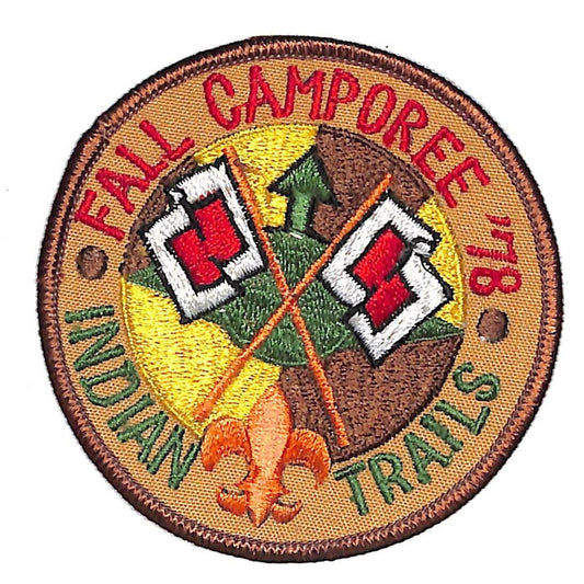 Boy Scouts BSA 1978 Indian Trails Fall Camporee Flags Patch Scarce