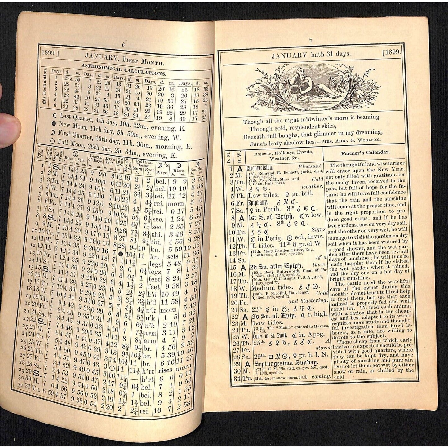 1895 Old Farmer's Almanac 48pp Geo. F. King, Boston / Cola Cola Ad