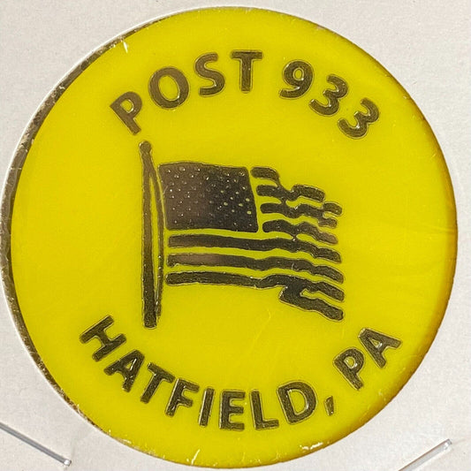 Hatfield PA American Legion Post 933 c1970's-80's Plastic "One Draft Pint" Token