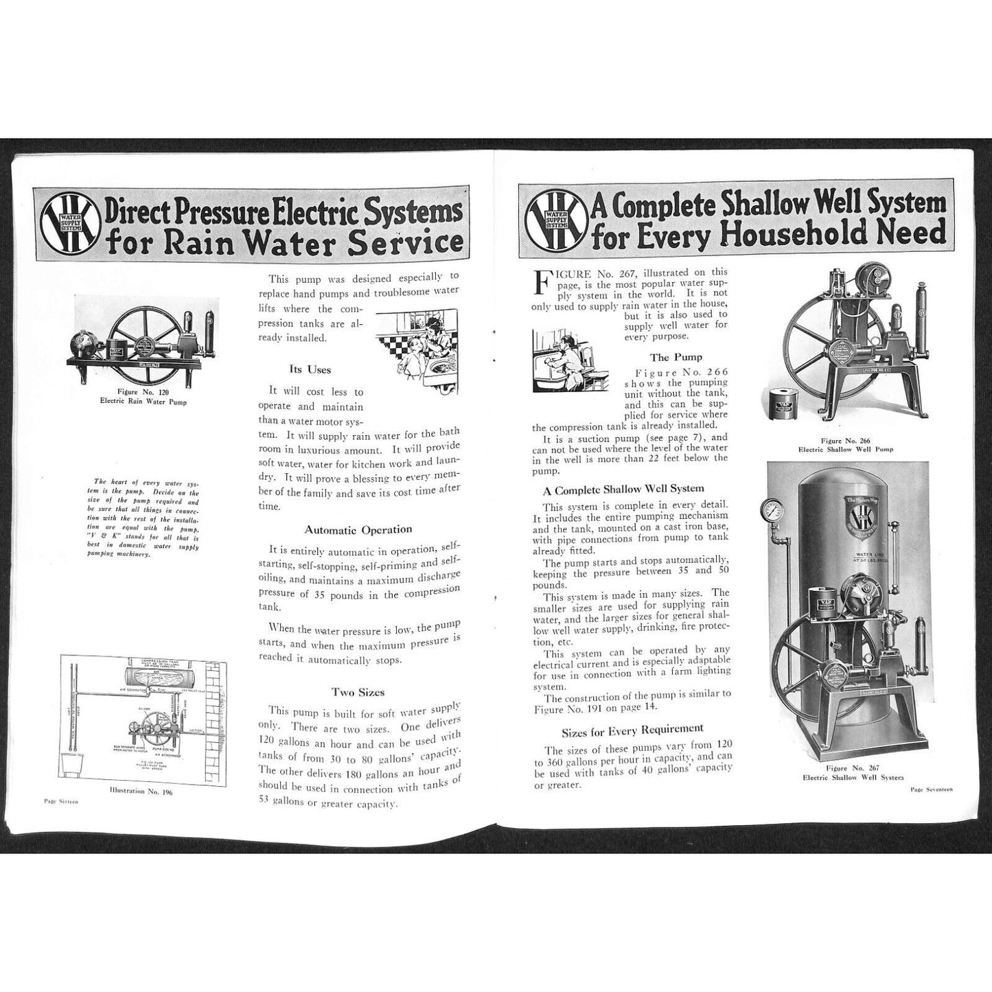 Valie Kimes Water Supply Systems Catalog 36pp 1920 w/ Illustrations Scarce VGC