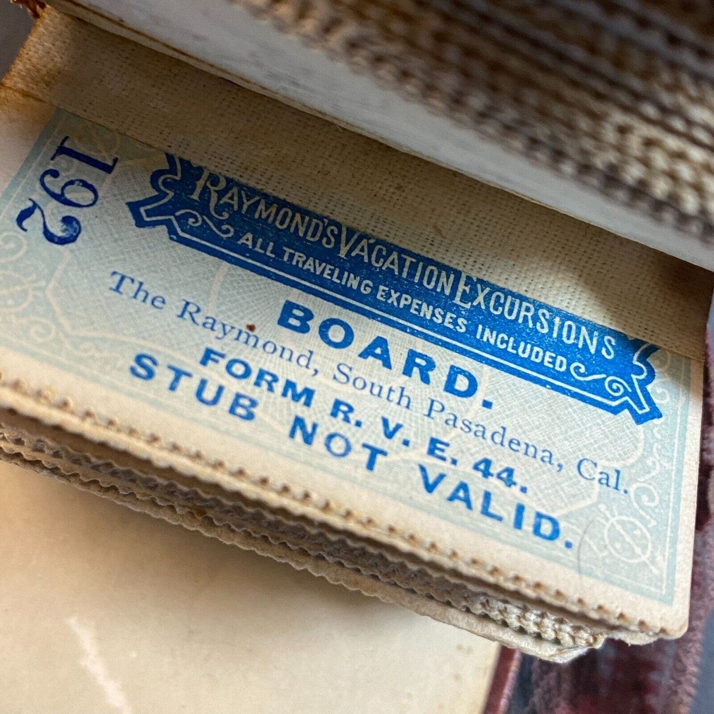 1887 Raymond's Vacation Excursions 2" x 5" Ticket Book w/ Stubs Only Very Scarce